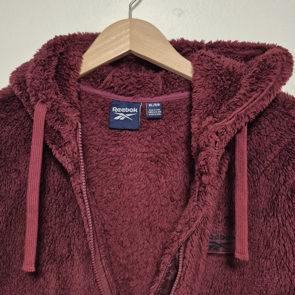 Reebok Plush Burgundy Zip-Up Hoodie - Picture 4 of 6